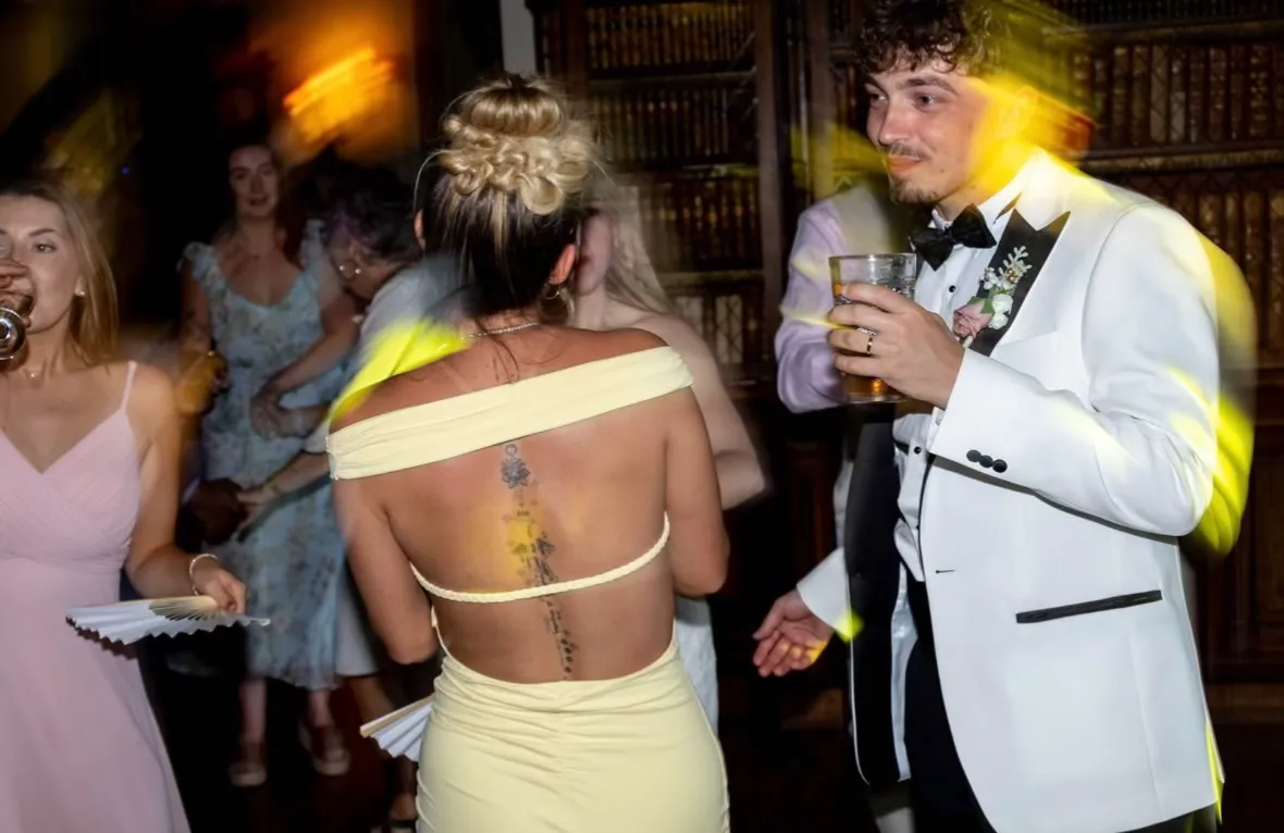 Evening wedding photograph by Josie Kavanagh, Cambridge wedding photographer